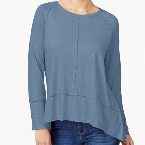 Style & Co. Tops - Mesa Rose Seamed Long Sleeve Hi/Lo Tee Size LG